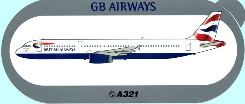 GB Airways AIRBUS A321 Sticker