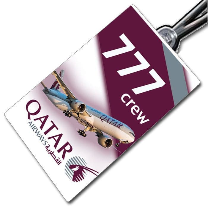 Qatar Airways Boeing 777 crew tag