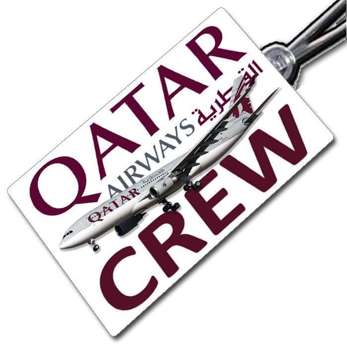 Qatar Boeing A330 crew tag